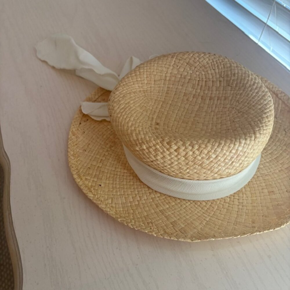Vintage Straw Boater Hat - Picture 4 of 4